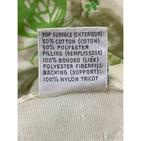 VTG 70s Vera Neumann Green Shadow Fern Butterfly Quilted Bedspread King 106x107 - Picture 7 of 13